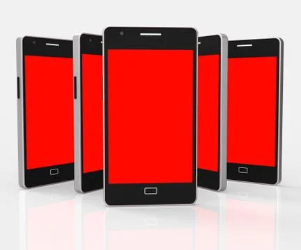 Smartphone copyspace showing portable copy-space and online Stock Illustration