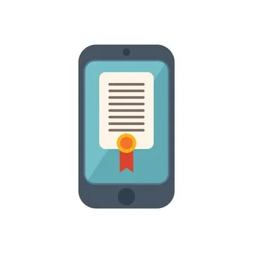 Smartphone course icon flat vector. Online web Stockillustratie