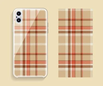Smartphone cover design vector mockup. Template geometric pattern for mobile Stock Illustration