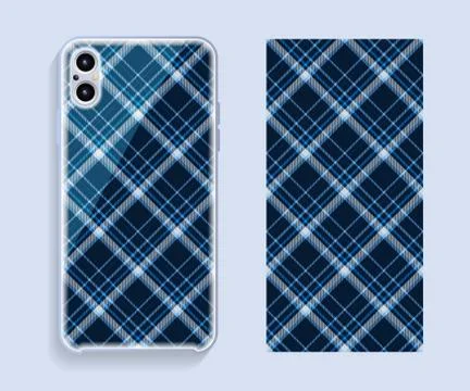 Smartphone cover design vector mockup. Template geometric pattern for mobile Stock Illustration