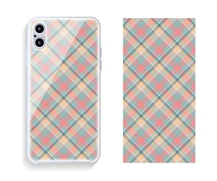 Smartphone cover design vector mockup. Template geometric pattern for mobile Stock Illustration