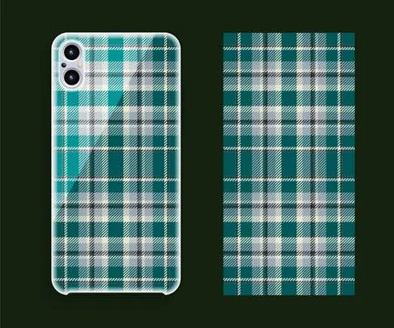 Smartphone cover design vector mockup. Template geometric pattern for mobile Stock Illustration