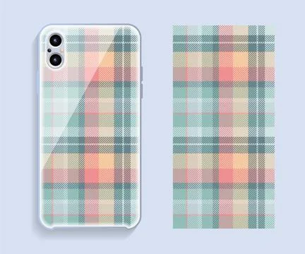 Smartphone cover design vector mockup. Template geometric pattern for mobile Stock Illustration