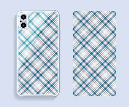 Smartphone cover design vector mockup. Template geometric pattern for mobile Stock Illustration
