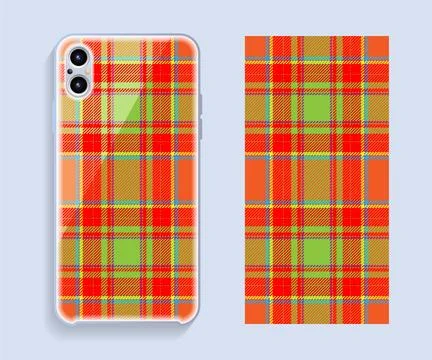 Smartphone cover design vector mockup. Template geometric pattern for mobile Stock Illustration