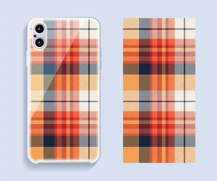 Smartphone cover design vector mockup. Template geometric pattern for mobile Stock Illustration