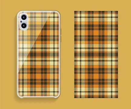 Smartphone cover design vector mockup. Template geometric pattern for mobile Stock Illustration