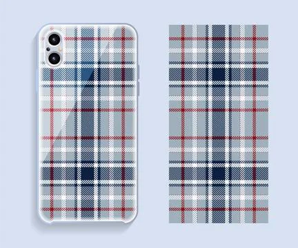 Smartphone cover design vector mockup. Template geometric pattern for mobile Stock Illustration