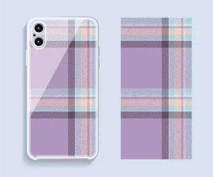Smartphone cover design vector mockup. Template geometric pattern for mobile Stock Illustration