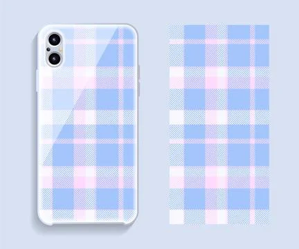 Smartphone cover design vector mockup. Template geometric pattern for mobile Stock Illustration