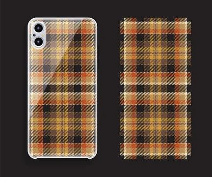 Smartphone cover design vector mockup. Template geometric pattern for mobile Stock Illustration