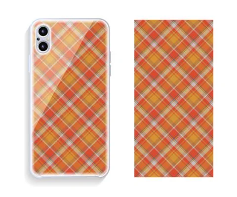 Smartphone cover design vector mockup. Template geometric pattern for mobile Stock Illustration