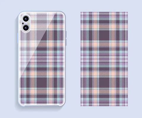 Smartphone cover design vector mockup. Template geometric pattern for mobile 스톡 일러스트