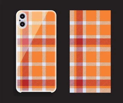 Smartphone cover design vector mockup. Template geometric pattern for mobile Stock Illustration