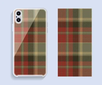 Smartphone cover design vector mockup. Template geometric pattern for mobile  Stock Illustration