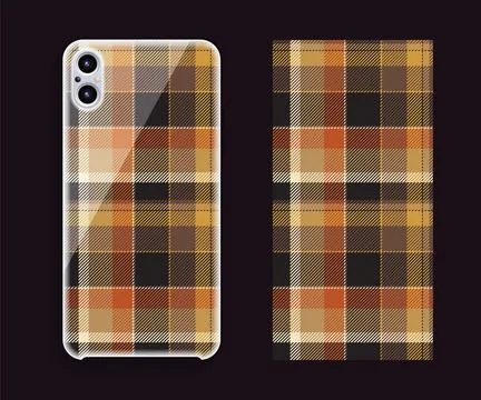 Smartphone cover design vector mockup. Template geometric pattern for mobile  Stock Illustration