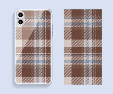 Smartphone cover design vector mockup. Template geometric pattern for mobile  Stock Illustration