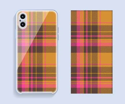 Smartphone cover design vector mockup. Template geometric pattern for mobile  스톡 일러스트