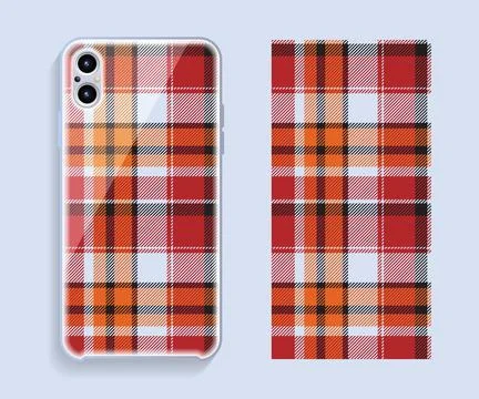 Smartphone cover design vector mockup. Template geometric pattern for mobile  Stock Illustration
