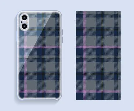 Smartphone cover design vector mockup. Template geometric pattern for mobile  스톡 일러스트