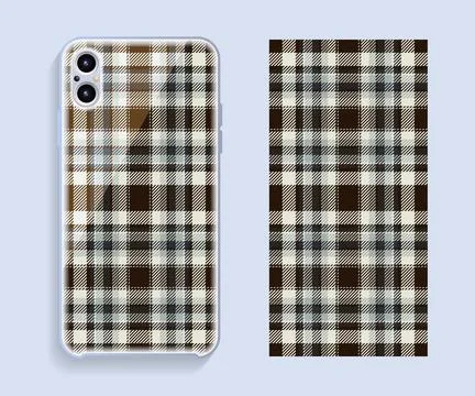 Smartphone cover design vector mockup. Template geometric pattern for mobile  Stock Illustration