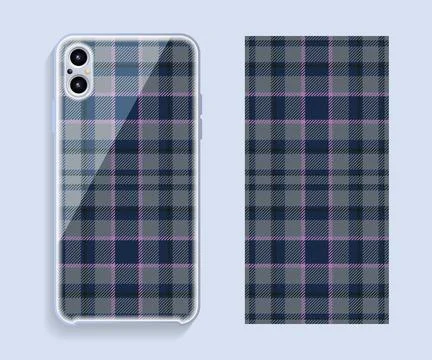 Smartphone cover design vector mockup. Template geometric pattern for mobile  Stock Illustration