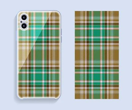 Smartphone cover design vector mockup. Template geometric pattern for mobile  스톡 일러스트