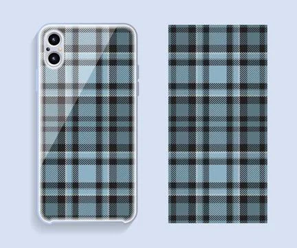 Smartphone cover design vector mockup. Template geometric pattern for mobile  Stock Illustration