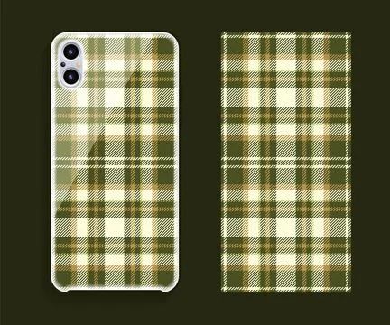 Smartphone cover design vector mockup. Template geometric pattern for mobile  Stock Illustration