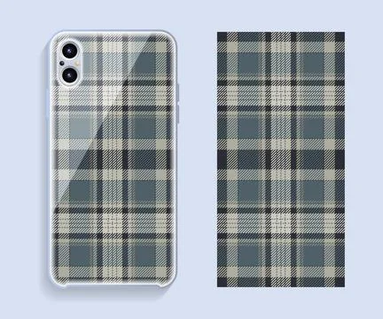 Smartphone cover design vector mockup. Template geometric pattern for mobile  Stock Illustration