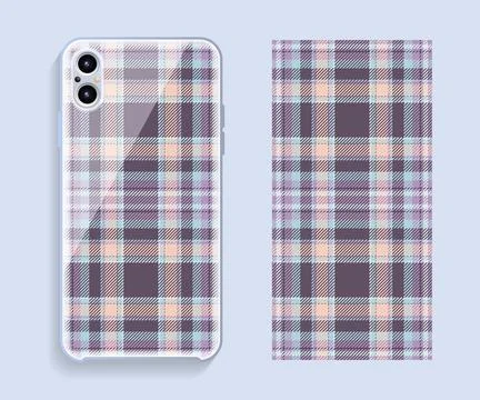 Smartphone cover design vector mockup. Template geometric pattern for mobile  Stock Illustration
