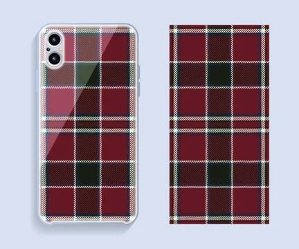 Smartphone cover design vector mockup. Template geometric pattern for mobile  Stock Illustration