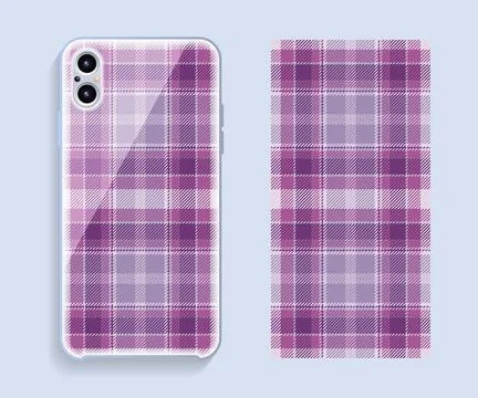 Smartphone cover design vector mockup. Template geometric pattern for mobile  Stock Illustration