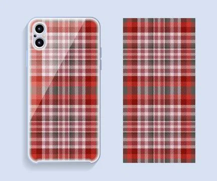 Smartphone cover design vector mockup. Template geometric pattern for mobile  Stock Illustration