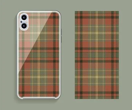 Smartphone cover design vector mockup. Template geometric pattern for mobile  스톡 일러스트