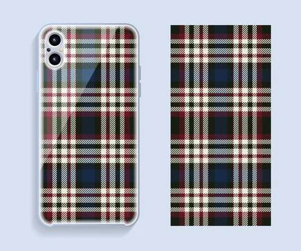Smartphone cover design vector mockup. Template geometric pattern for mobile  Stock Illustration