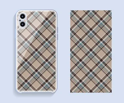 Smartphone cover design vector mockup. Template geometric pattern for mobile  Stock Illustration