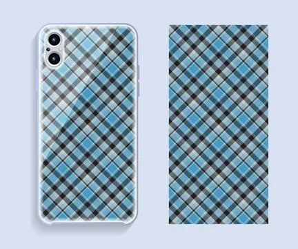 Smartphone cover design vector mockup. Template geometric pattern for mobile  Stock Illustration