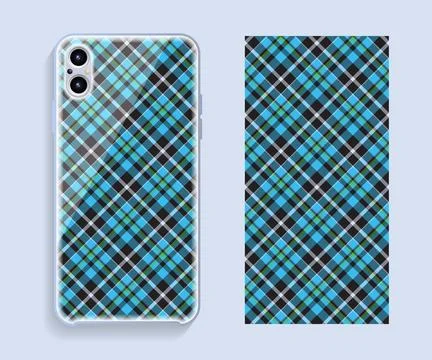 Smartphone cover design vector mockup. Template geometric pattern for mobile  스톡 일러스트
