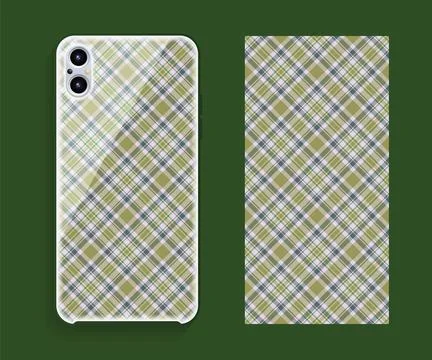 Smartphone cover design vector mockup. Template geometric pattern for mobile  스톡 일러스트