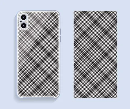 Smartphone cover design vector mockup. Template geometric pattern for mobile  Stock Illustration