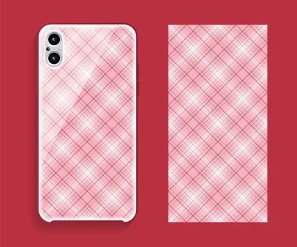 Smartphone cover design vector mockup. Template geometric pattern for mobile  Stock Illustration
