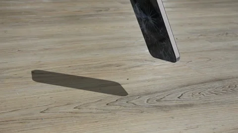 Smartphone crashes on the ground and breaks Stock-Footage 35152360