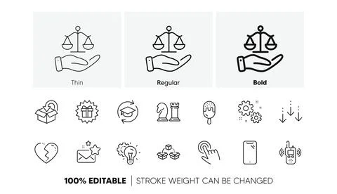 Smartphone, Cursor and Return package line icons. For web app, printing. Line 스톡 일러스트