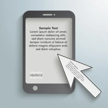 Smartphone cursor arrow Stock Illustration