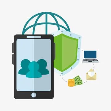 Smartphone cyber security system design 스톡 일러스트