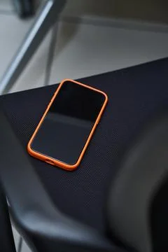 Smartphone on a Dark Surface  Modern Technology Foto stock