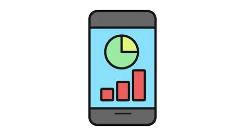 Smartphone data analytics icon Ilustración de archivo