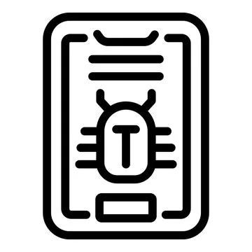 Smartphone data bug icon outline vector. Access key イラスト素材