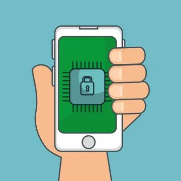 Smartphone with data center icons Illustrazione stock